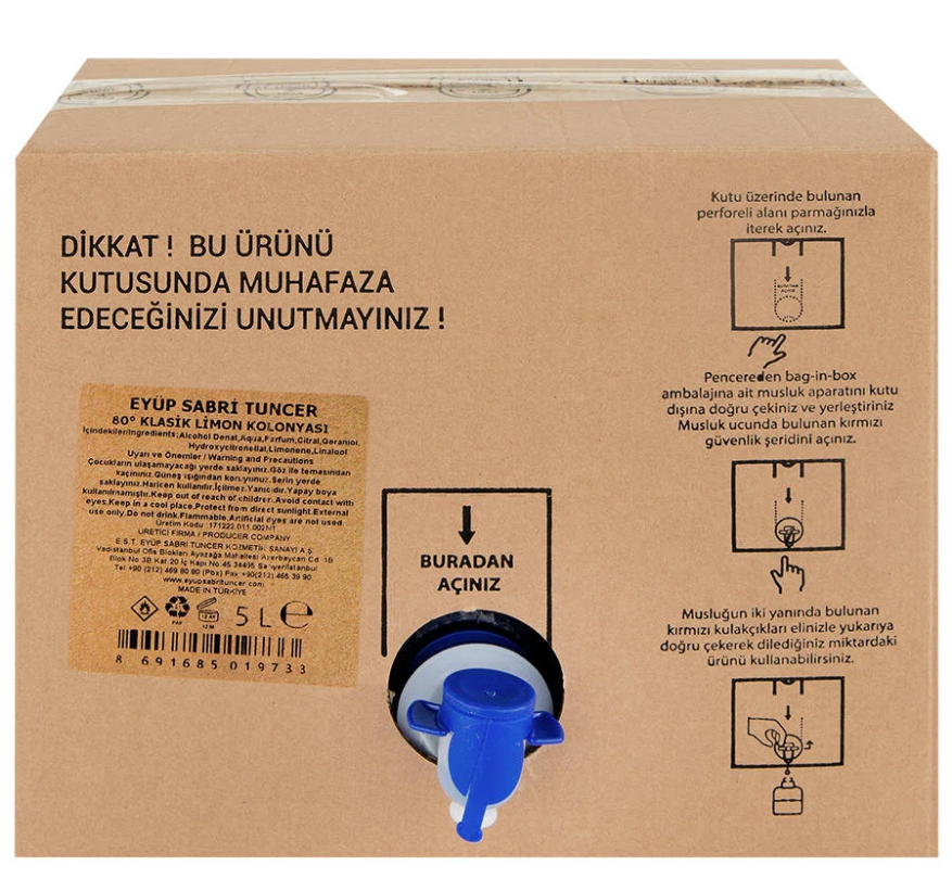 Eyüp Sabri Tuncer Limon Kolonyası 5 LT Bag in Box