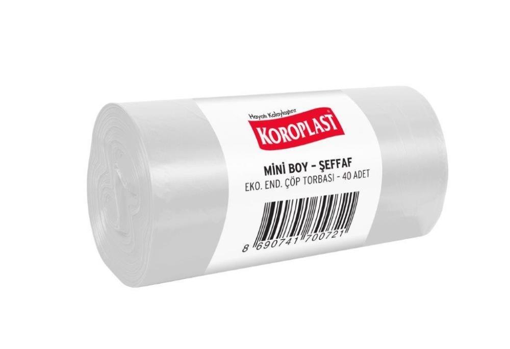 Koroplast Çöp Torbası Eko. Endüstriyel Şeffaf Küçük Boy 45x40cm 40'lı Paket