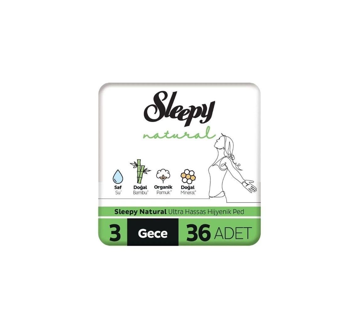 SleepySleepy Natural Ultra Hassas Hijyenik Ped Gece 3 no. 36'lı