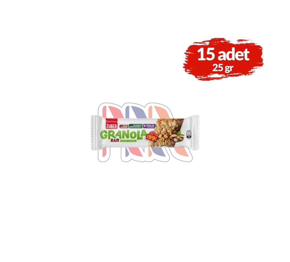 ZüberZüber Antep Fıstıklı Granola Bar 25grx15 Adet