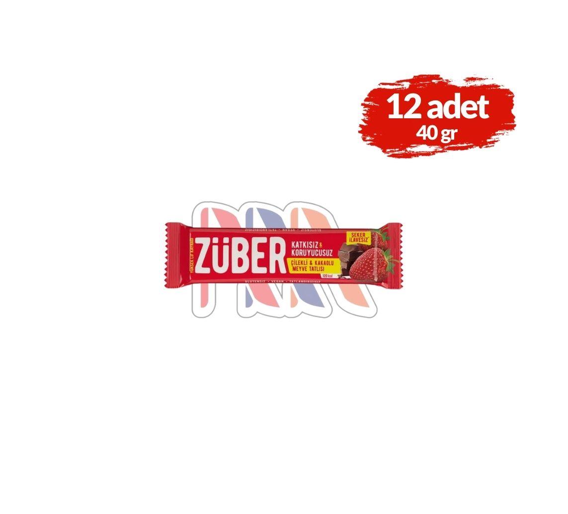 ZüberZüber Çilekli ve Kakaolu Meyve Bar 40grx12 Adet