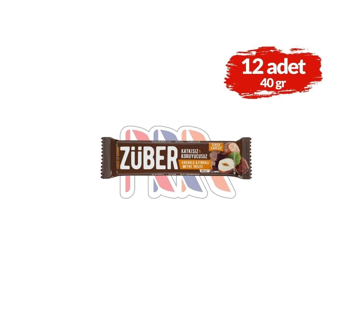 ZüberZüber Kakaolu ve Fındıklı Meyve Bar 40grx12 Adet