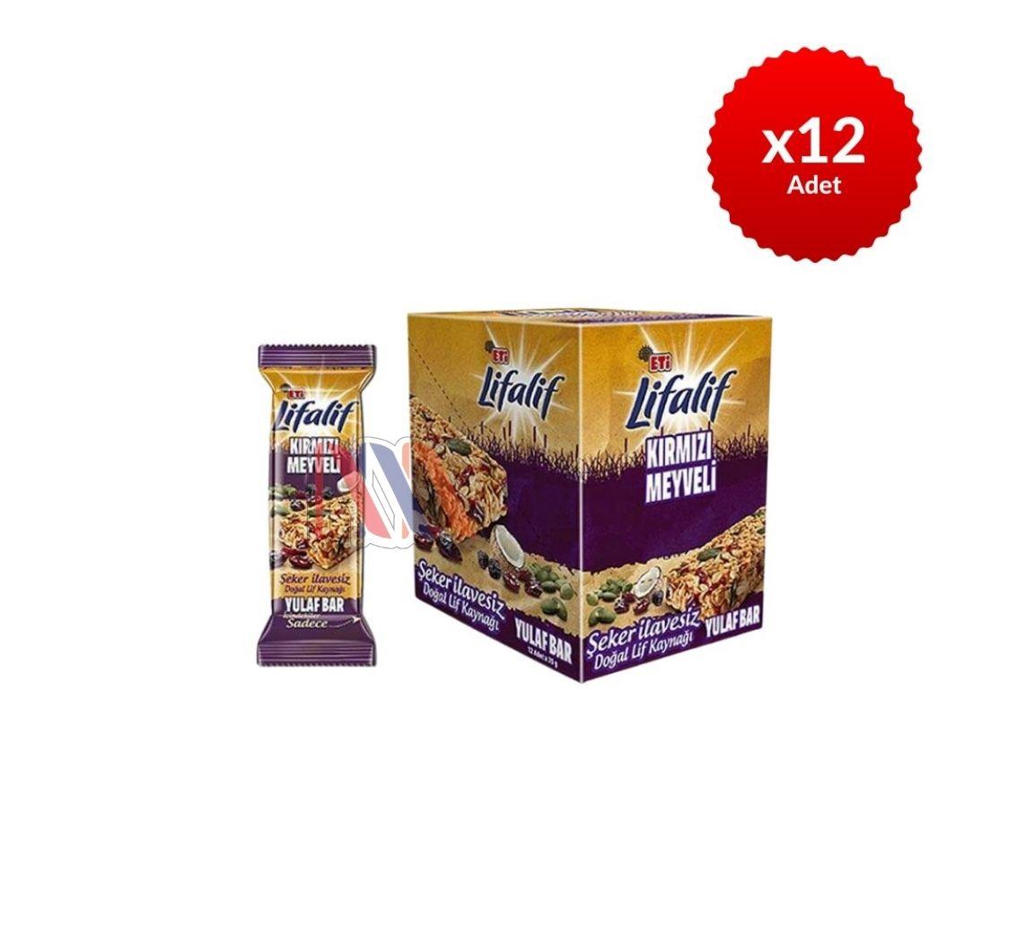EtiEti Lifalif Kırmızı Meyveli Müsli Bar 35gx12'li Kutu