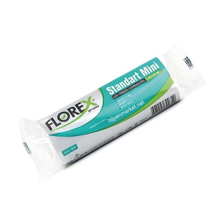 Florex Çöp Torbası Mini Standart 44x45 80gr Beyaz 40'lı Paket