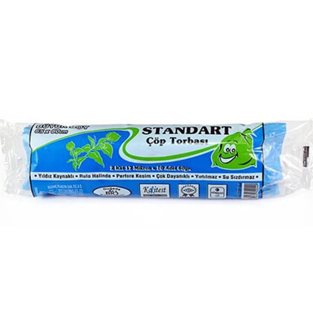 Kazanç Standart Büyük Siyah Çöp Torbası 65x80 Cm 10'lu