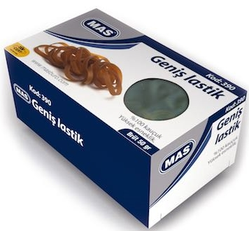 Mas 390 Ambalaj Lastiği Geniş %100 Kauçuk 50 gr