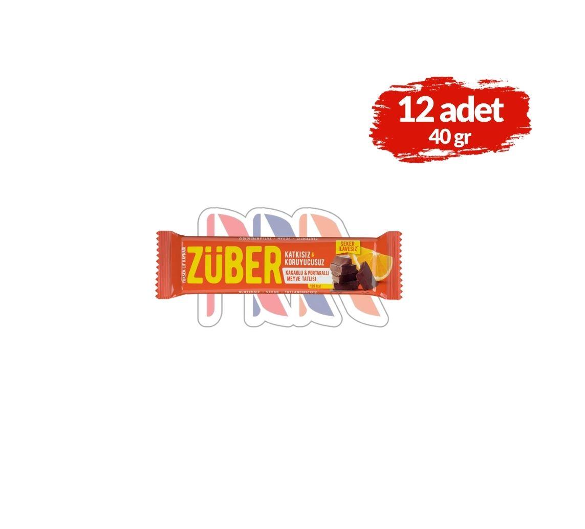 ZüberZüber Kakaolu ve Portakallı Meyve Bar 40grx12 Adet