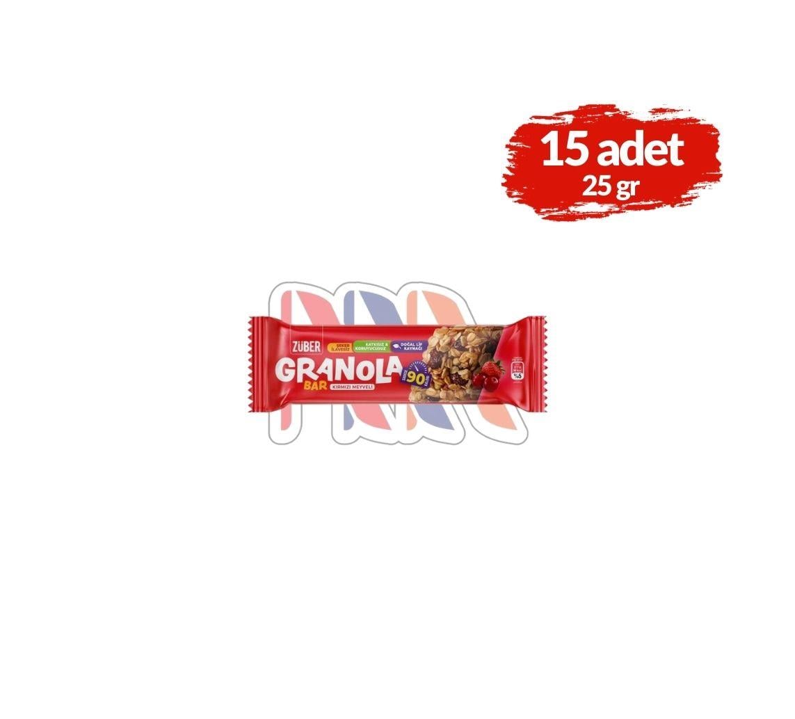 ZüberZüber Kırmızı Meyveli Granola Bar 25grx15 Adet 