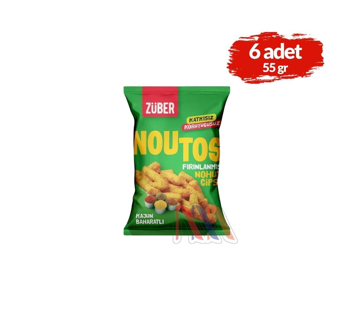 ZüberZüber Noutos Kajun Baharatlı Nohut Cipsi 55grx6 Adet