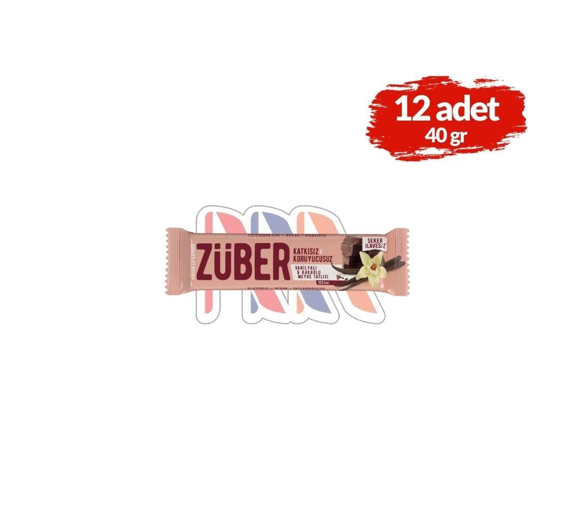 ZüberZüber Vanilyalı ve Kakaolu Meyve Bar 40grx12 Adet