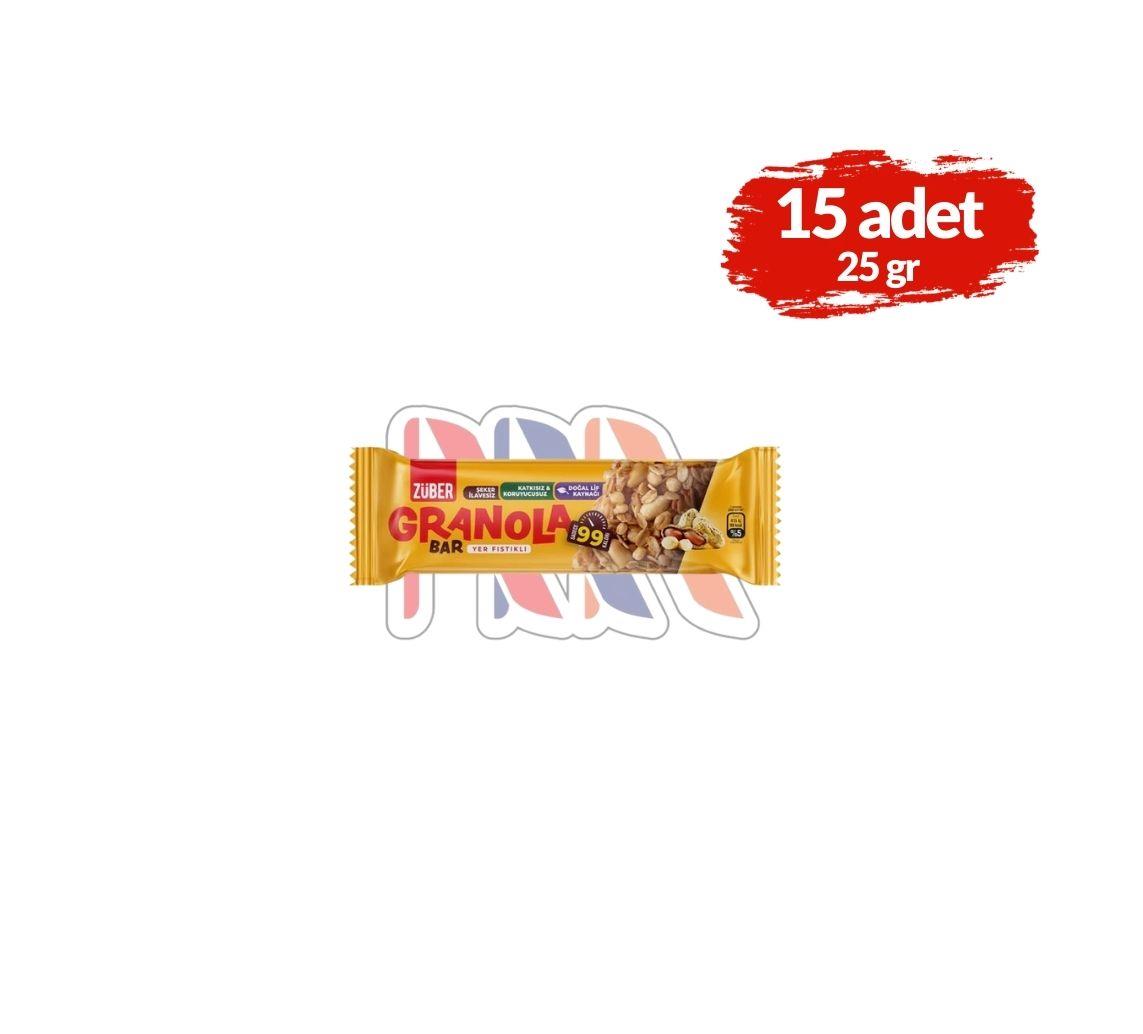 ZüberZüber Yer Fıstıklı Granola Bar 25grx15 Adet
