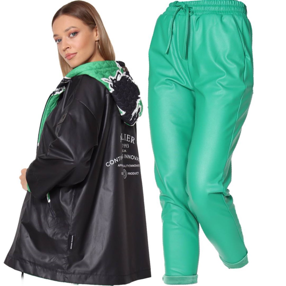 Deri Beli Lastıklı Pantolon