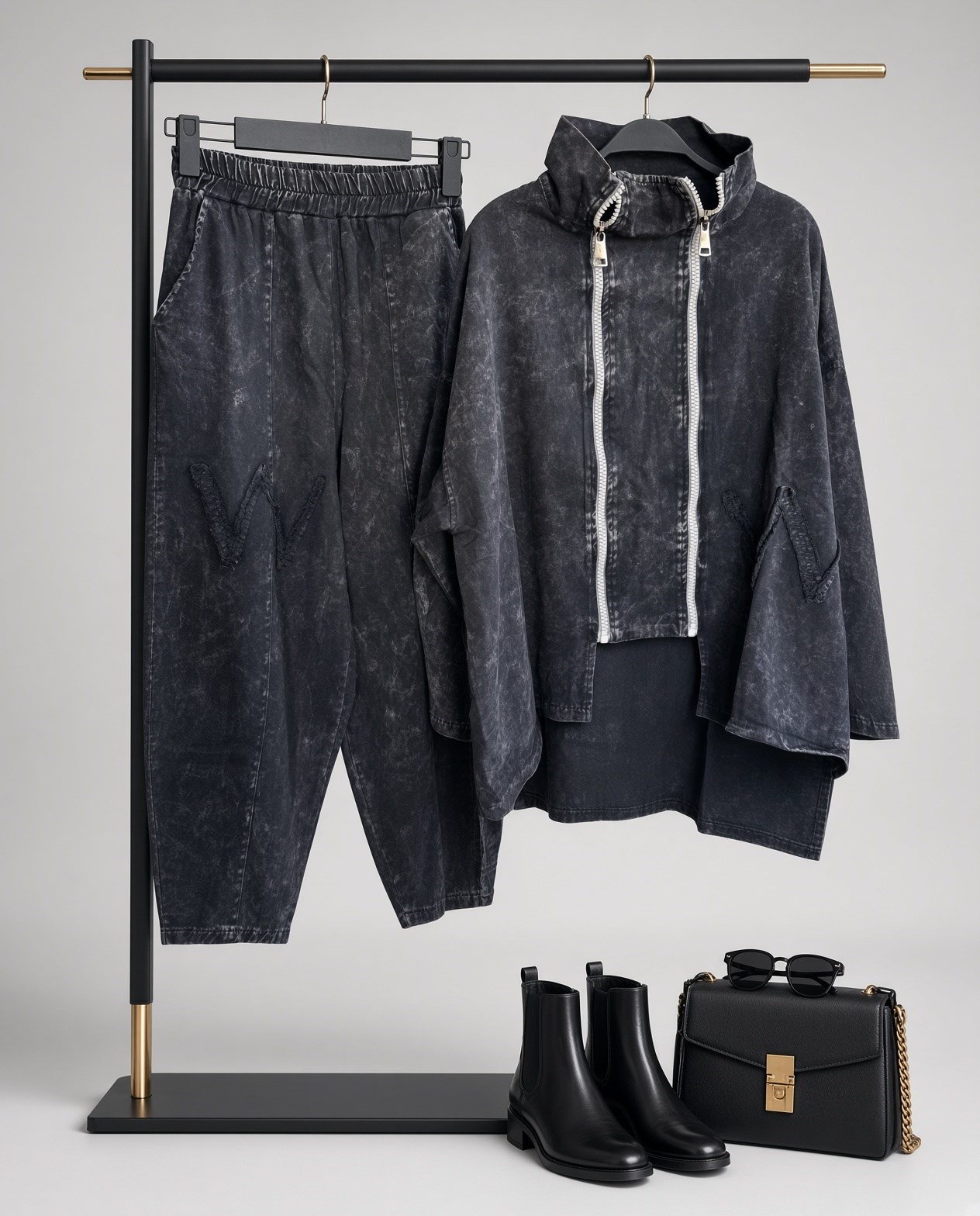 Gabardin Yıkamalı Oversize TakımshE TekstilGabardin Yıkamalı Oversize Takım