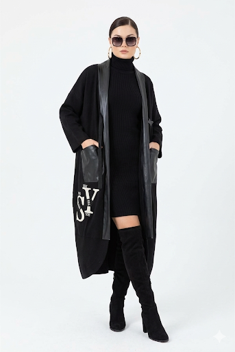 Oversize Önü Kepçeli HirkashE TekstilOversize Önü Kepçeli Hirka