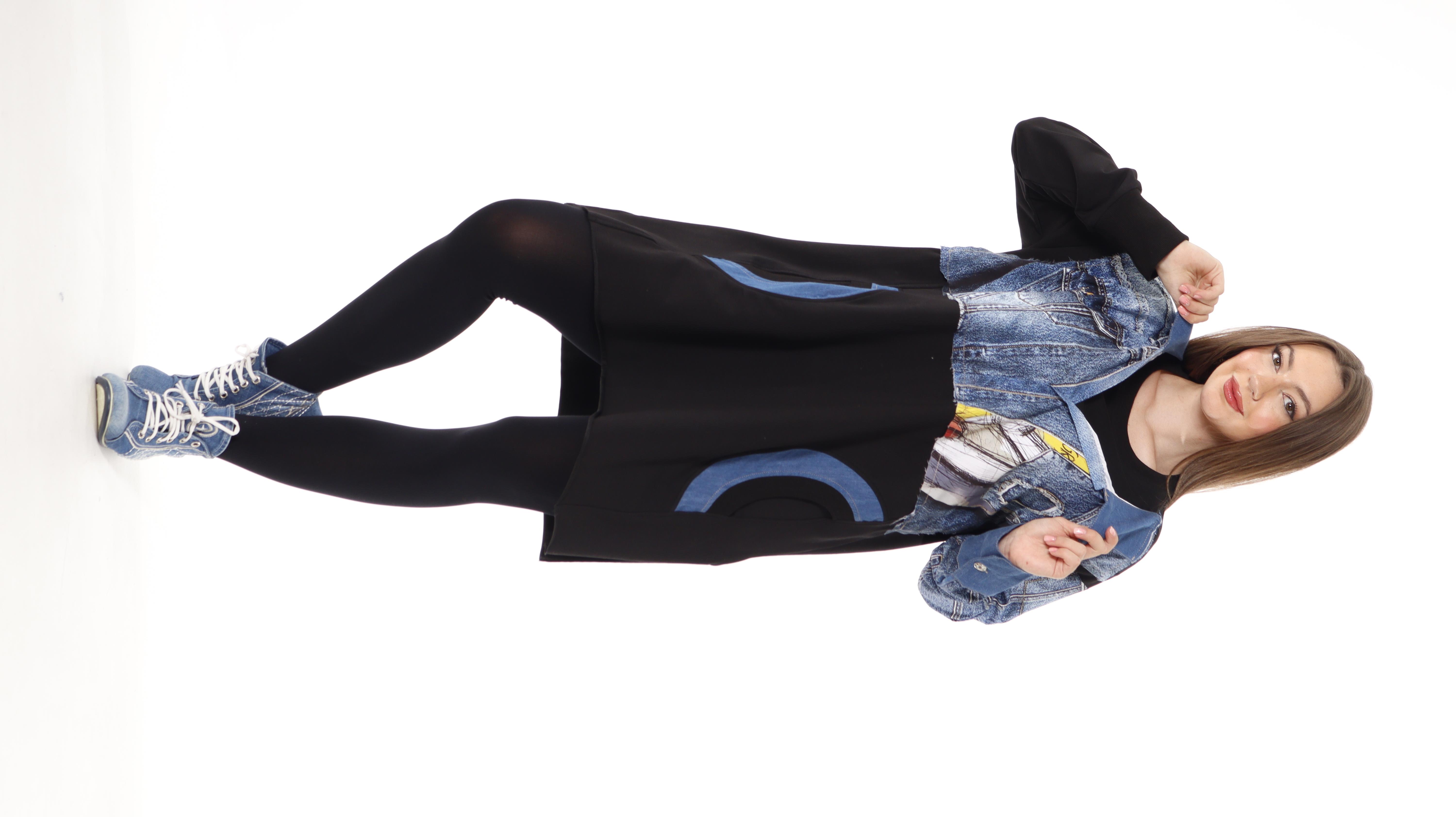 Denim Baskılı Tunık