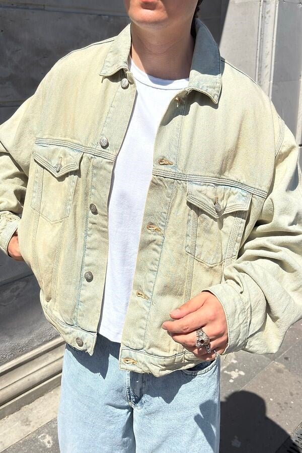 Dust Fade Cropped Denim Jacket