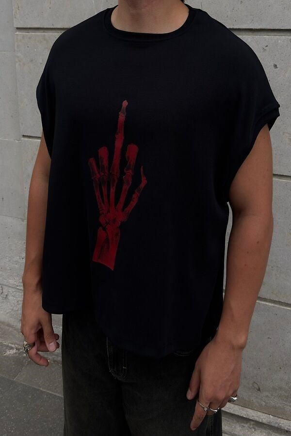 MW Premium Special Crimson Gesture Oversized Sıfır Kol T-shirt
