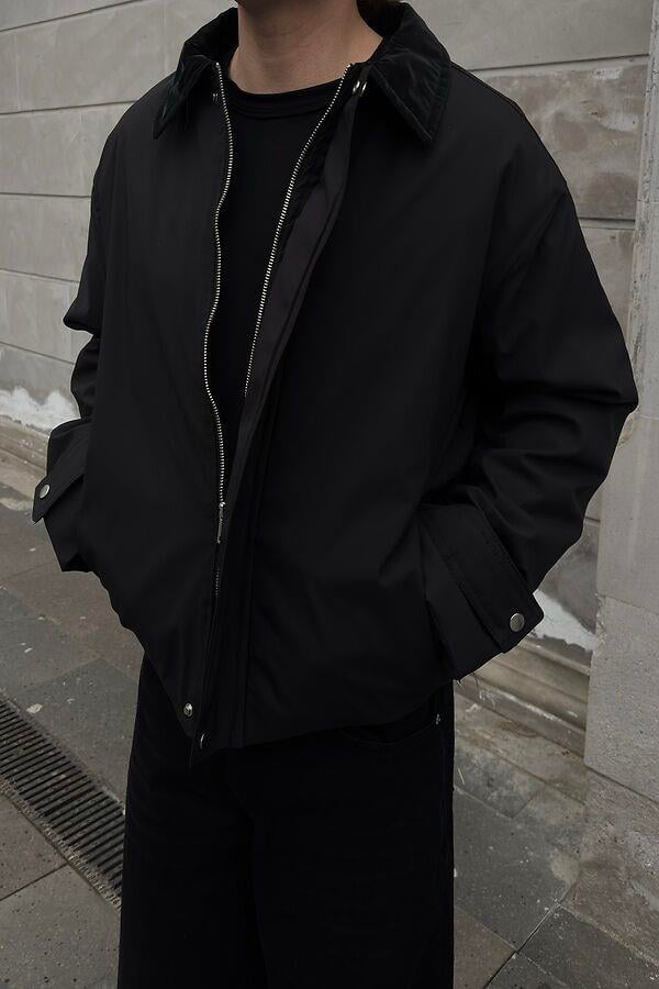 Premium Black Hafif Dolgulu Mevsimlik Urban Ceket