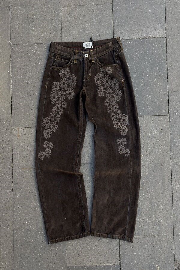 Premium Bloom Kadife Kaplama Düşük Bel Pants