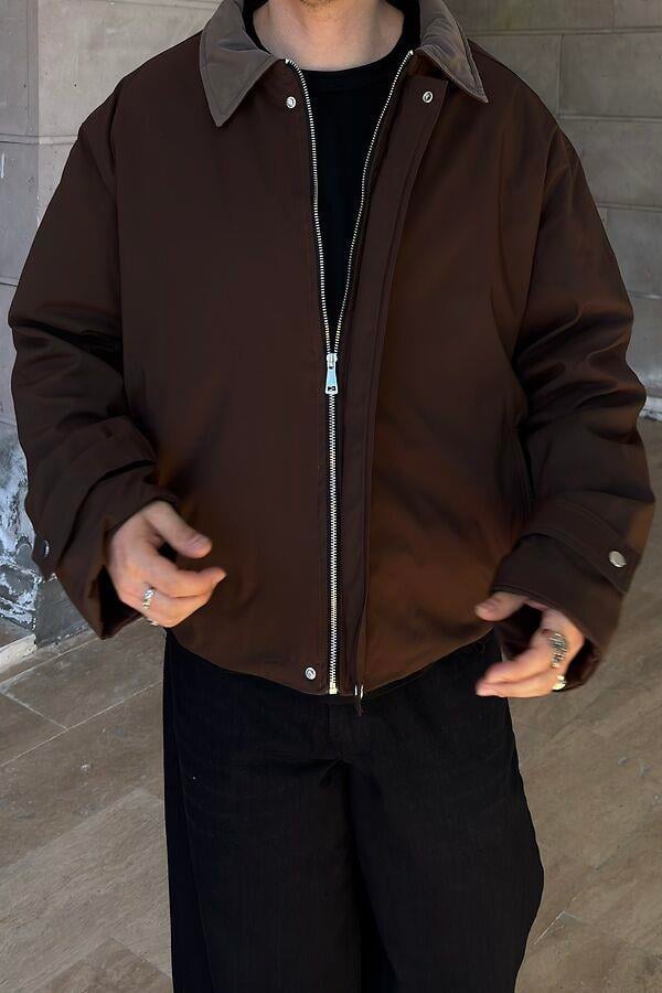 Premium Dark Brown Hafif Dolgulu Mevsimlik Urban Ceket