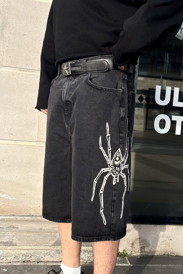 Premium Washed Jack Spider Nakışlı Jorts