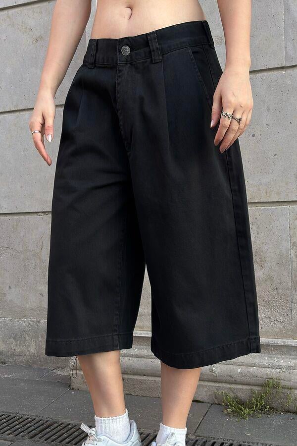 Black Neo Skate Denim Jorts