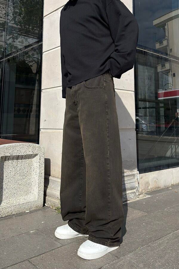 Brown Eskitme Ton Baggy Jean