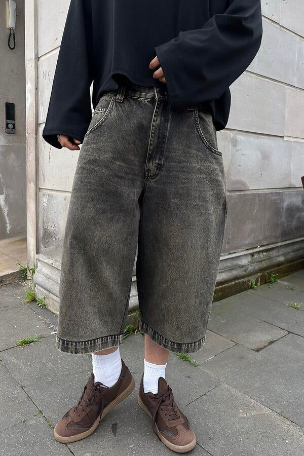 Brunt Black Neo Skate Denim Jorts