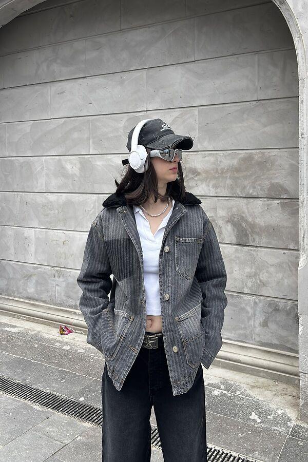 Denim Chore Borg Lined Jacket