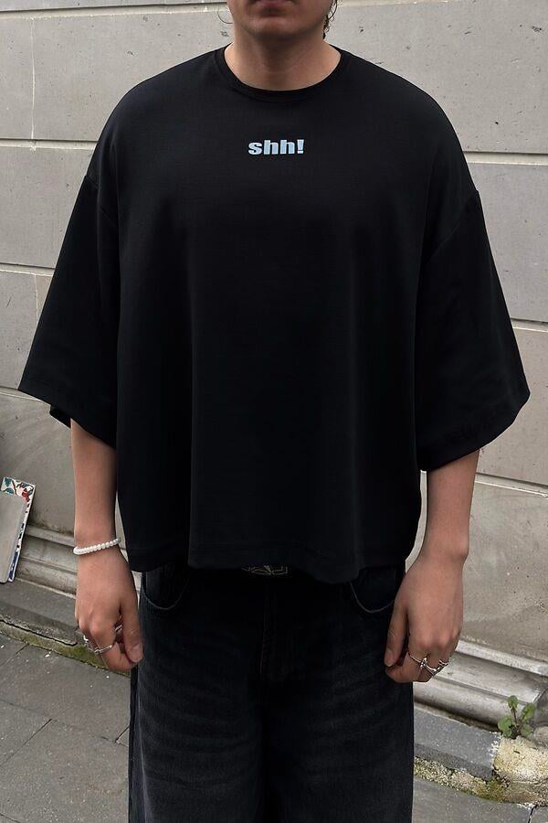 MW Premium Special Oversized Shh Black T-shirt