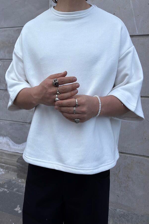 MW Premium Special Structure Oversized Cream T-shirt