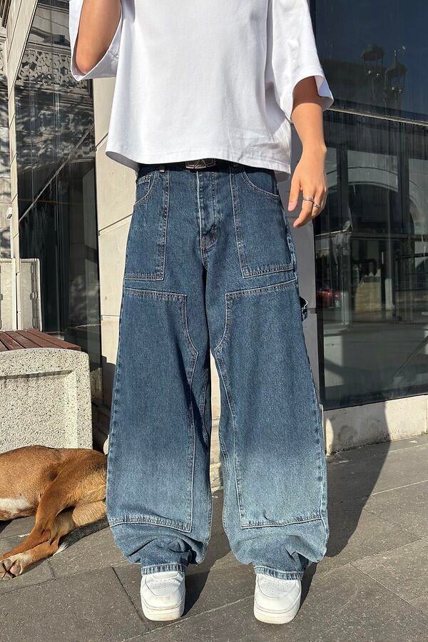 Premium Acid Wash Blue Ekstreme Baggy Jean