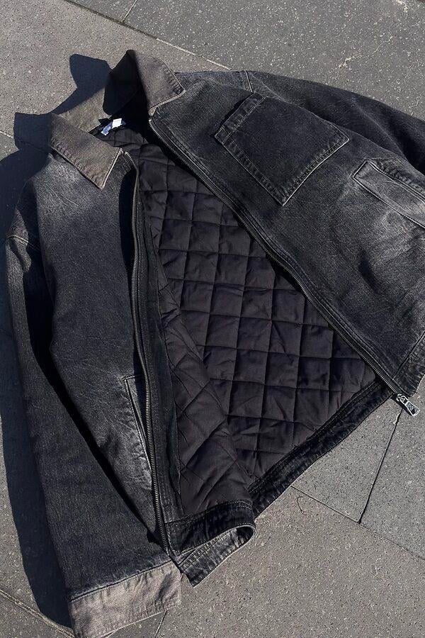 Premium Antrasit Tone Truck Denim Jacket