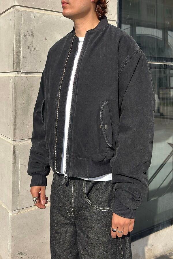 Premium Black Oversized Bomber Jacket