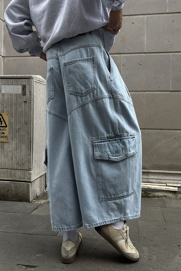 Premium Blue Ultra Baggy Cargo Long Jorts