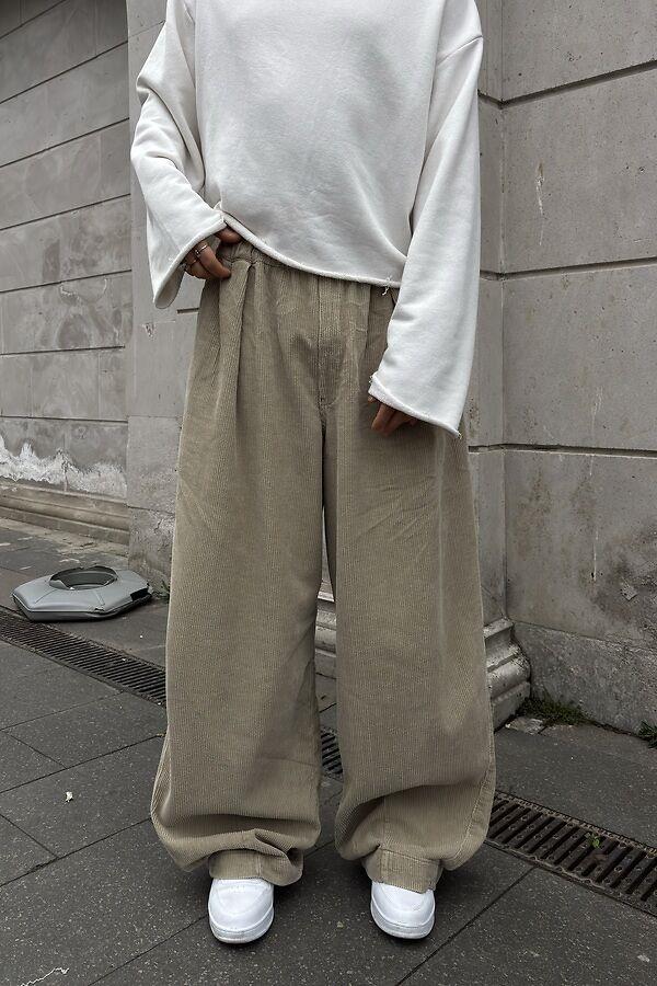 Premium Camel Bobbi Conduroy Extrem Baggy Pants