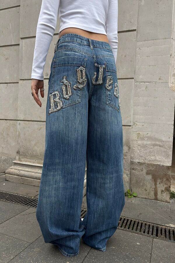 Premium Jaya Back Graphic Baggy Jean