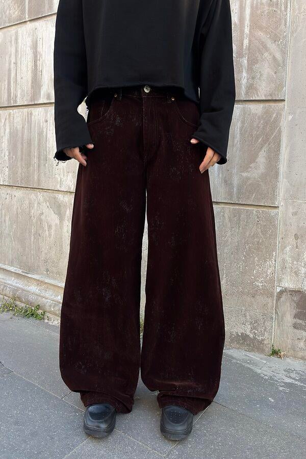 Premium Kadife Kaplama Baggy Jean