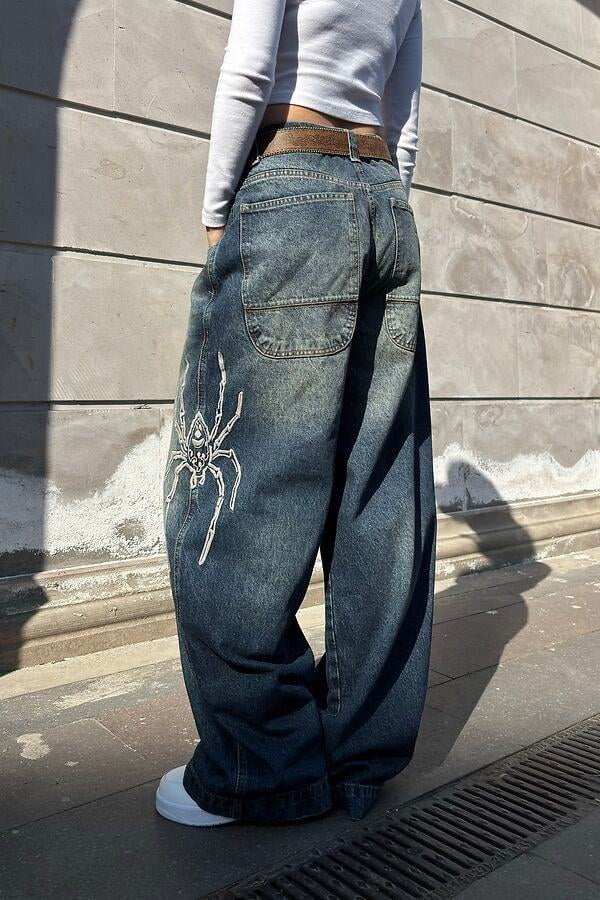 Premium Vintage Wash Neo Skate Spider Jeans