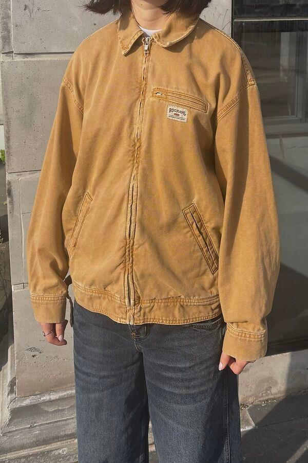 Unlined Camel Dex Detroit Borg-Lined Workwear Jacket