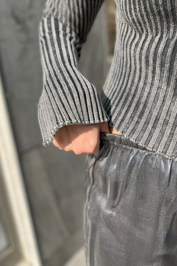 BELİ LASTİKLİ SATEN PANTOLON