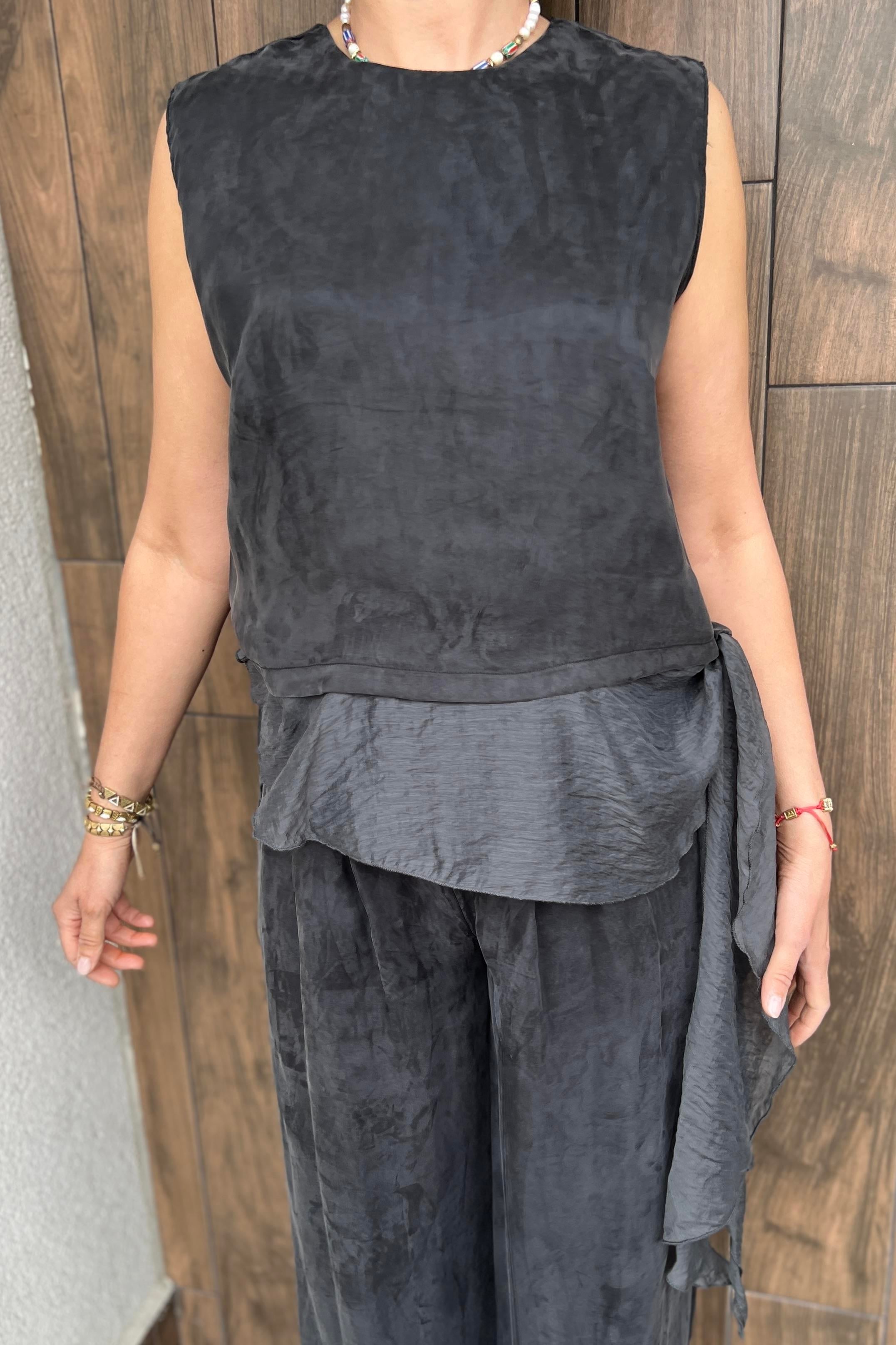 GARNİLİ BLUZ PANTOLON TAKIM - Antrasit 