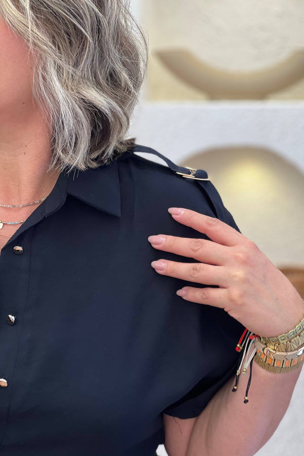GOLD DÜĞMELİ TENCEL SİYAH TULUM