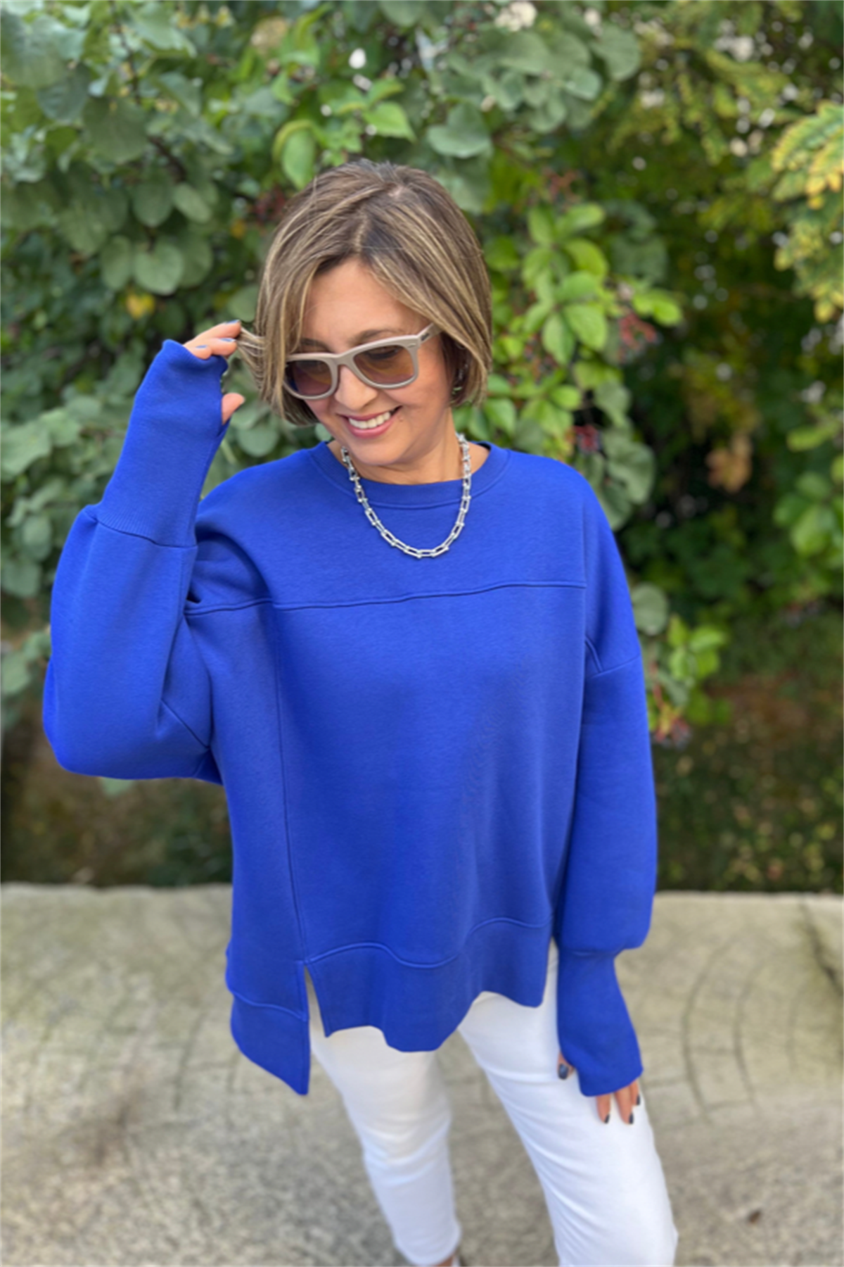 KOL DETAYLI OVERSİZE SWEATSHIRT