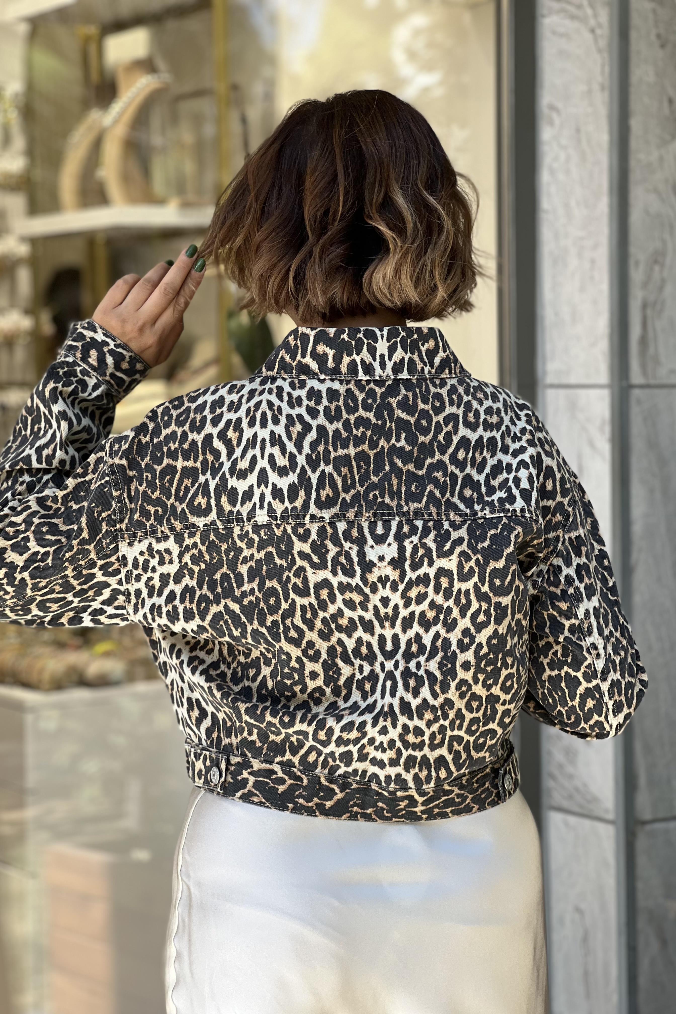 LEOPAR DESEN KISA JEAN MONT