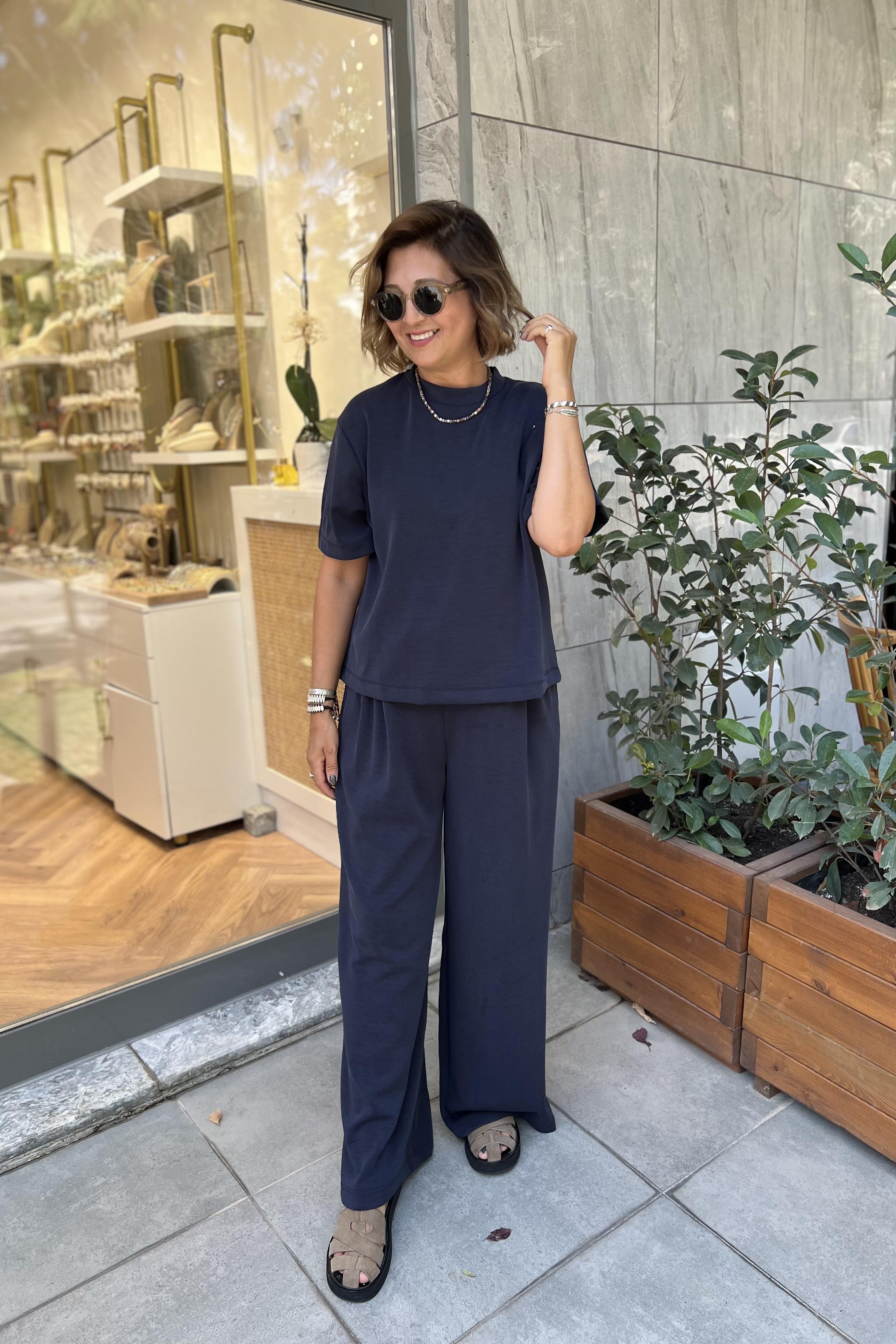 MODAL KUMAŞ BELİ LASTİKLİ LASTİKLİ  EŞOFMAN TAKIM