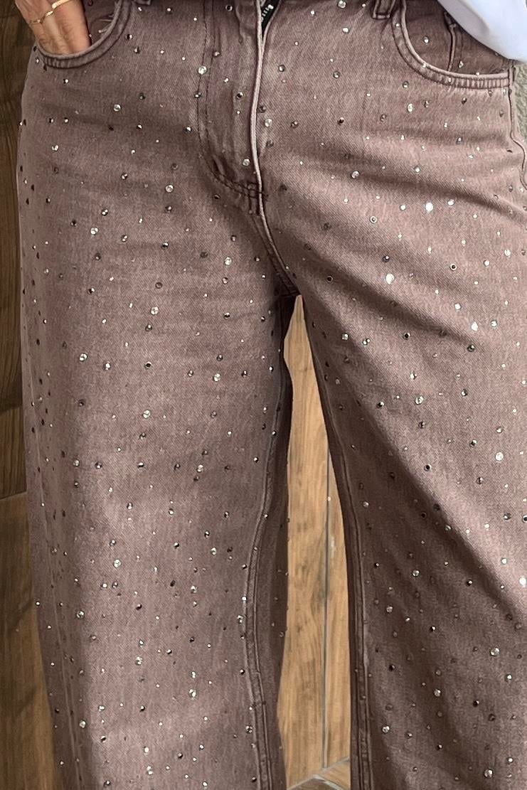 PREMİUM KALİTE TAŞ İŞLEMELİ VİZON JEAN PANTOLON