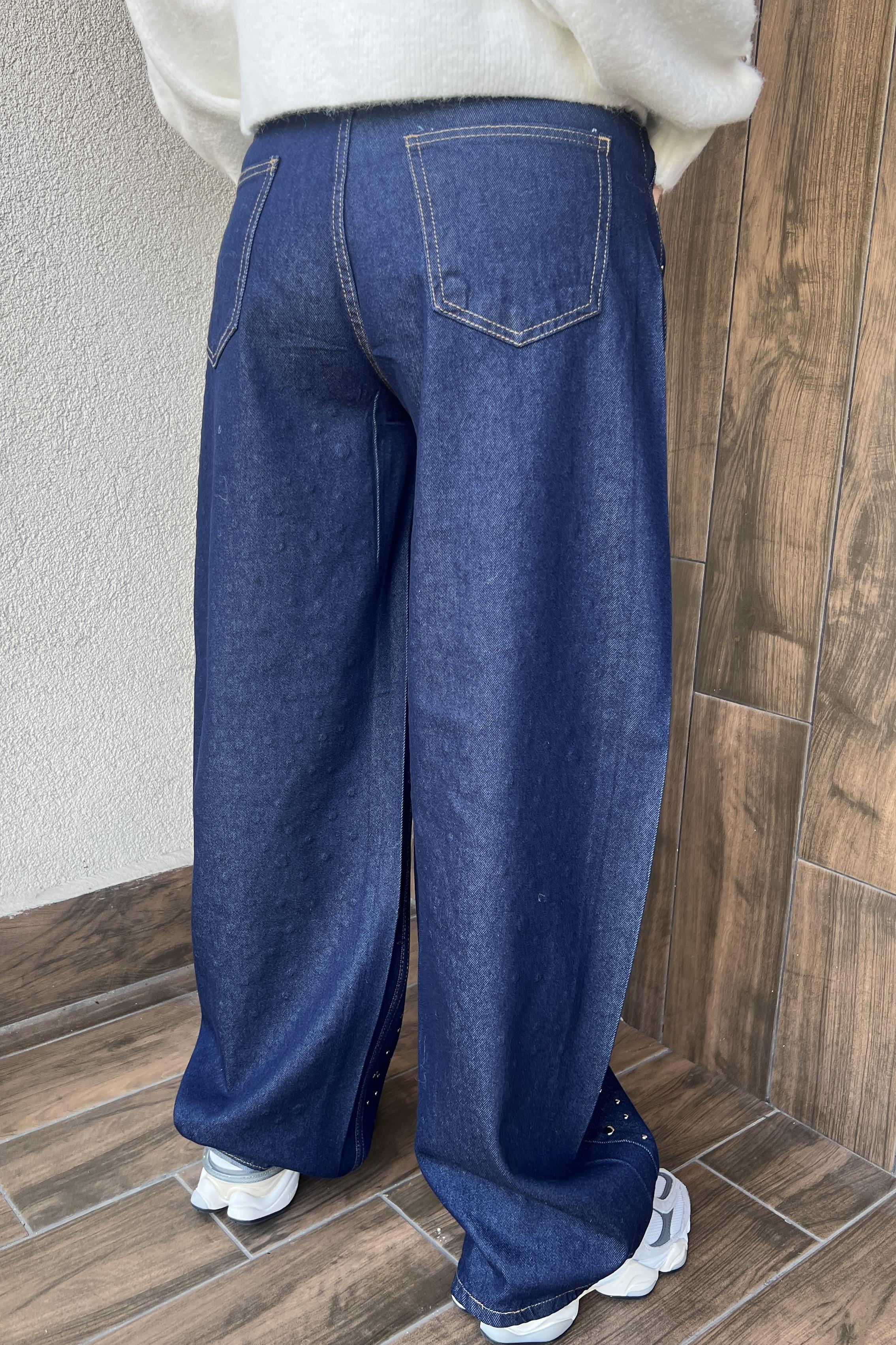 PREMİUM KALİTE ZIMBALI BEGGY MAVİ JEAN PANTOLON