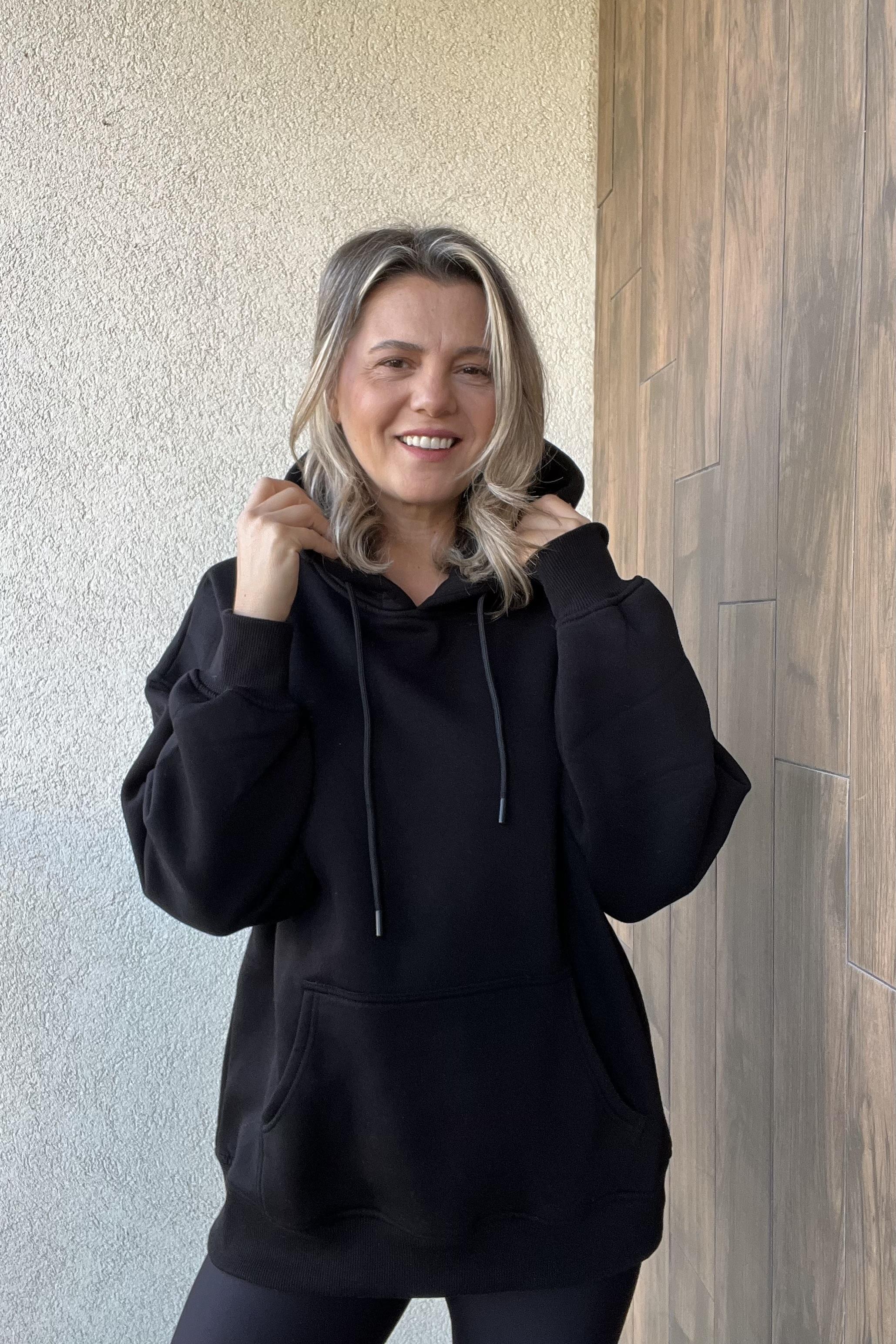 SİYAH STUDİO MİCKEY TASARIM SWEATSHIRT