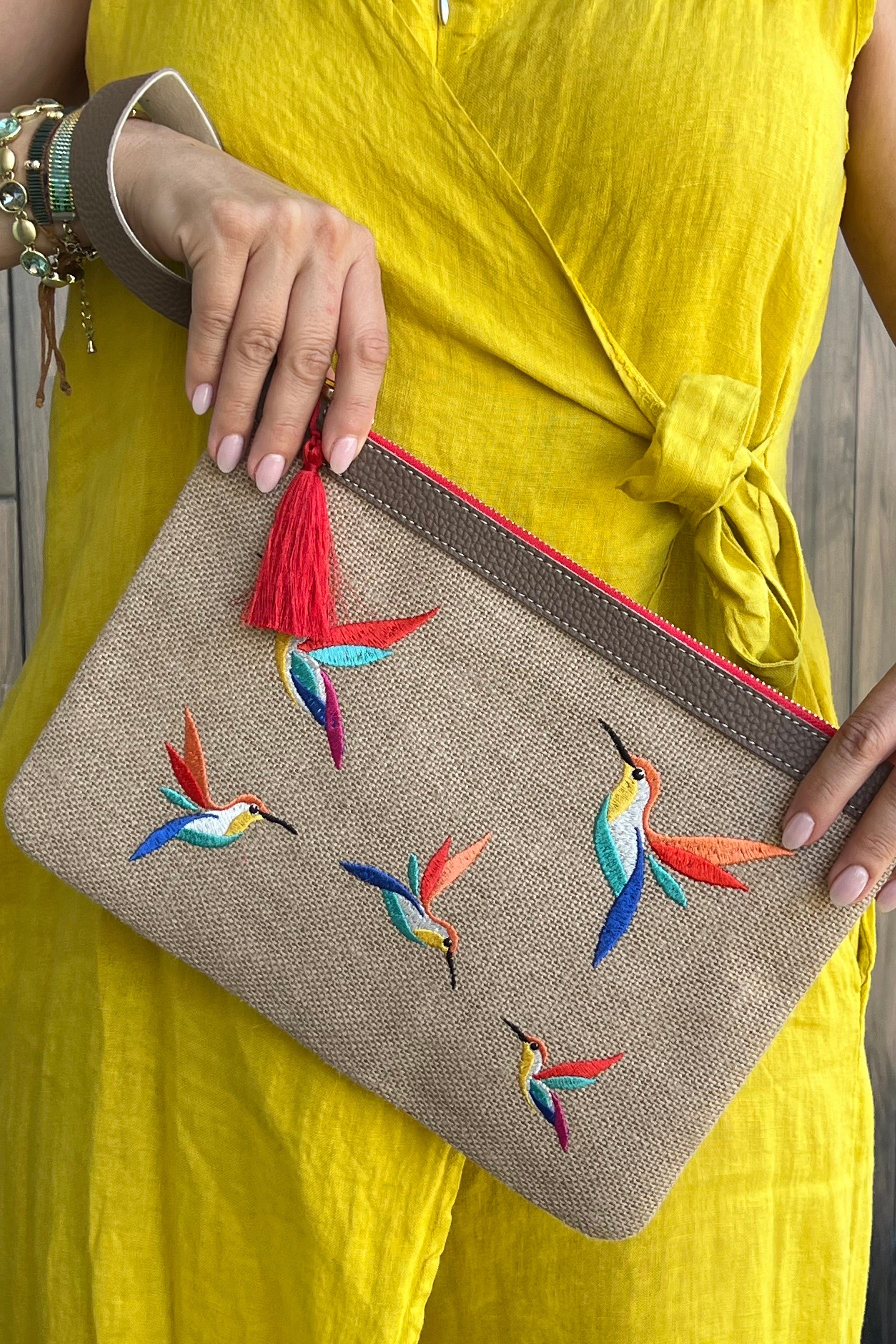TROPİKAL KUŞLU CLUTCH 